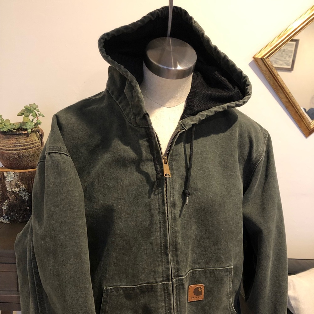 Men’s green denim jacket